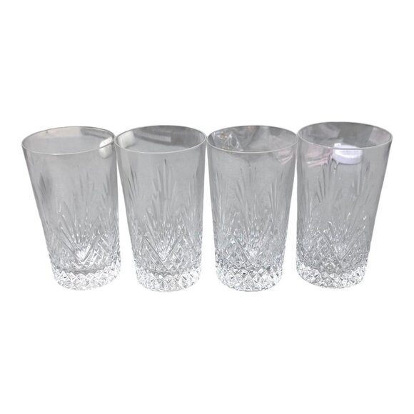 Lot 4 Wedgwood Majesty Crystal Highball Glasses Cut Glass Barware Vintage RARE - Picture 4 of 6